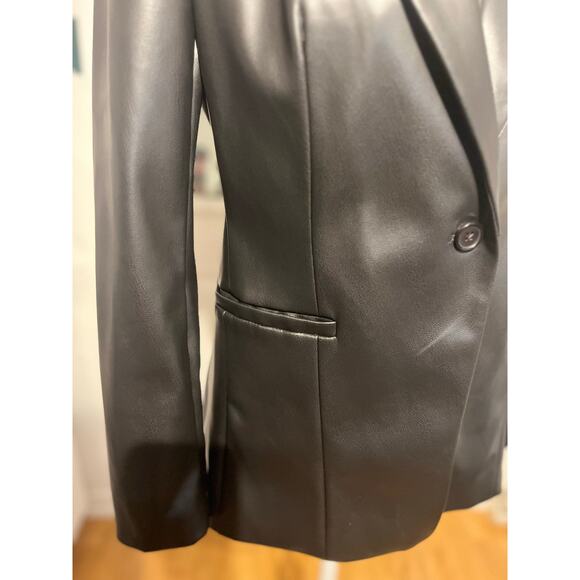 Sofia Vergara Black Faux Leather Blazer Small - Picture 7 of 12